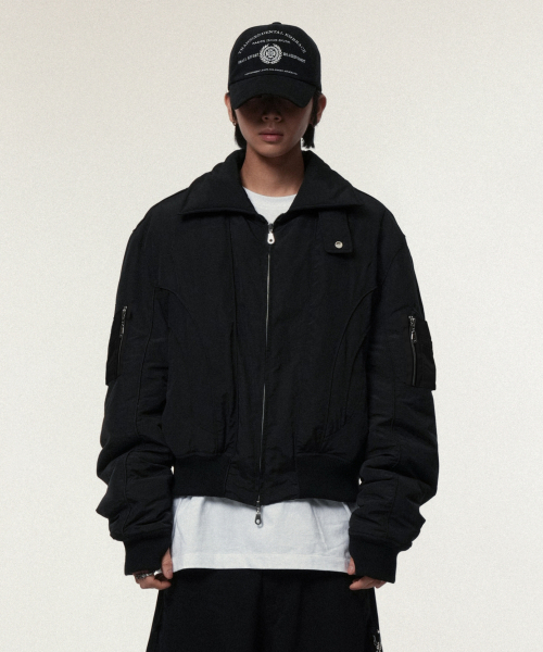 IDWS(アイドンワナセル)の「Solid High Neck Ma-1 Black(ブルゾン・レディース・その他・0)」の3枚目の写真
