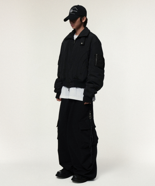 IDWS(アイドンワナセル)の「Solid High Neck Ma-1 Black(ブルゾン・レディース・その他・0)」の4枚目の写真