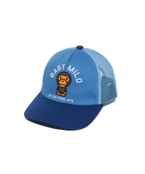 A BATHING APE(アベイシングエイプ)の「BABY MILO PANEL MESH CAP(キャップ・キッズ・ブルー/グリーン・FREE)」の1枚目の写真
