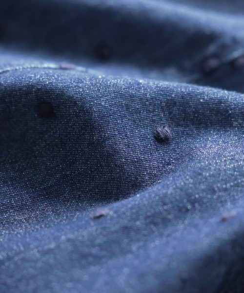 soulberry(ソウルベリー)の「雨つぶ刺繍のデニムワンピース(ワンピース・レディース・ネイビー・L/M/5L/4L/3L/LL)」の18枚目の写真