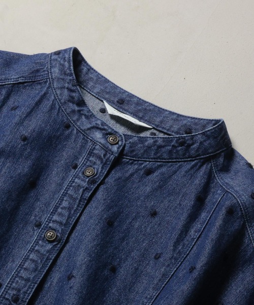 soulberry(ソウルベリー)の「雨つぶ刺繍のデニムワンピース(ワンピース・レディース・ネイビー・L/M/5L/4L/3L/LL)」の19枚目の写真