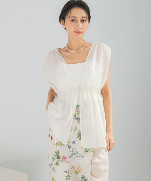 URBAN RESEARCH ROSSO WOMEN（アーバンリサーチ　ロッソ）の「ボタニカルジャガードジレトップス（その他トップス・レディース・ブラック/オフホワイト・FREE）」の5枚目の写真