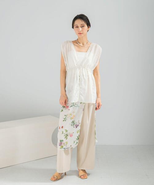 URBAN RESEARCH ROSSO WOMEN（アーバンリサーチ　ロッソ）の「ボタニカルジャガードジレトップス（その他トップス・レディース・ブラック/オフホワイト・FREE）」の7枚目の写真