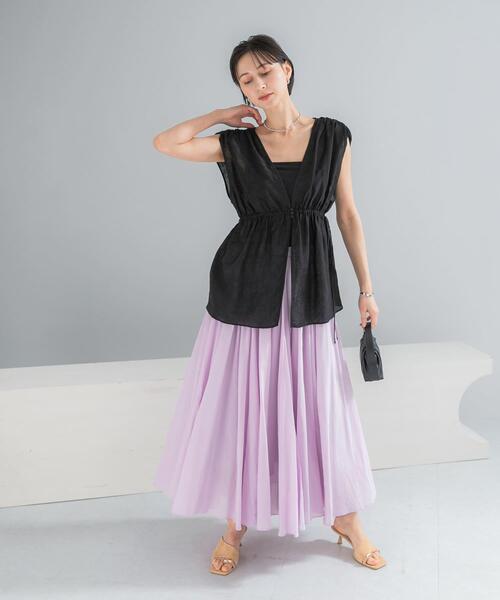 URBAN RESEARCH ROSSO WOMEN（アーバンリサーチ　ロッソ）の「ボタニカルジャガードジレトップス（その他トップス・レディース・ブラック/オフホワイト・FREE）」の15枚目の写真