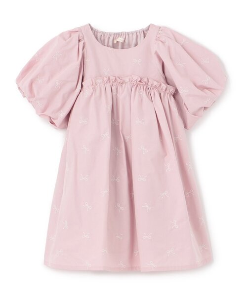 Lycee mine(リセマイン)の「リボン刺しゅうふんわりワンピース【子供服】【キッズ】【女の子】(ワンピース・キッズ・ピンク/ブラック/サックスブルー/オフホワイト・120cm/130cm/140cm/150cm/100cm/110cm)」の6枚目の写真