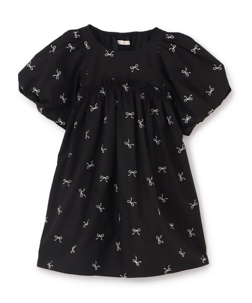 Lycee mine(リセマイン)の「リボン刺しゅうふんわりワンピース【子供服】【キッズ】【女の子】(ワンピース・キッズ・ピンク/ブラック/サックスブルー/オフホワイト・120cm/130cm/140cm/150cm/100cm/110cm)」の7枚目の写真