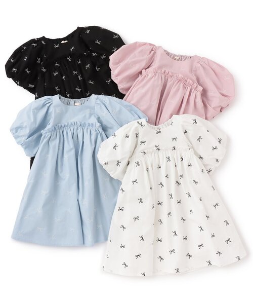 Lycee mine(リセマイン)の「リボン刺しゅうふんわりワンピース【子供服】【キッズ】【女の子】(ワンピース・キッズ・ピンク/ブラック/サックスブルー/オフホワイト・120cm/130cm/140cm/150cm/100cm/110cm)」の16枚目の写真