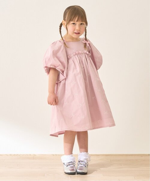 Lycee mine(リセマイン)の「リボン刺しゅうふんわりワンピース【子供服】【キッズ】【女の子】(ワンピース・キッズ・ピンク/ブラック/サックスブルー/オフホワイト・120cm/130cm/140cm/150cm/100cm/110cm)」の20枚目の写真