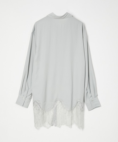 Muscat(マスカット)の「裾レースロングシャツ(シャツ/ブラウス・レディース・ブラック/ホワイト/ライトグリーン・F)」の15枚目の写真