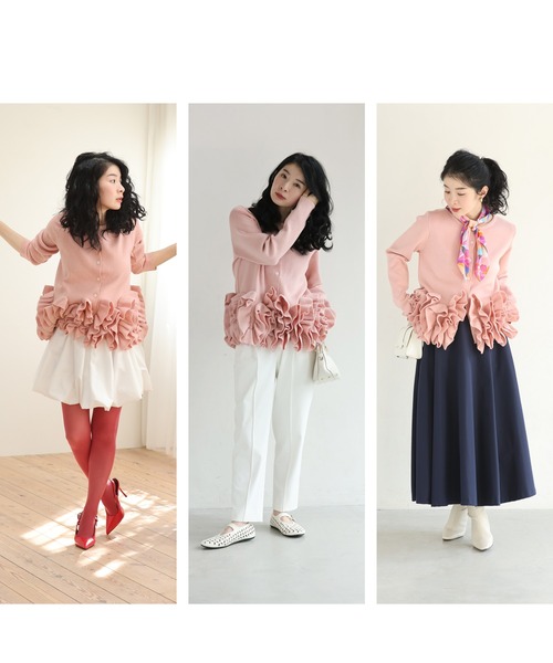 cawaii(カワイイ)の「淡いピンクのバレエチュチュフリルニットカーディガン(カーディガン/ボレロ・レディース・ピンク・FREE)」の7枚目の写真