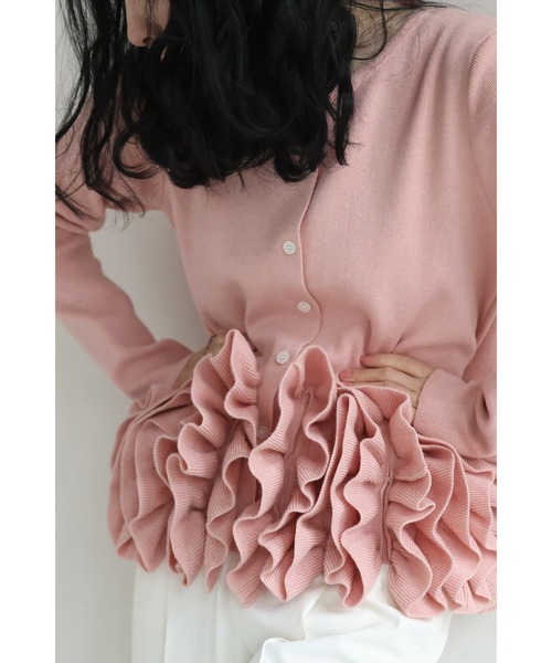 cawaii(カワイイ)の「淡いピンクのバレエチュチュフリルニットカーディガン(カーディガン/ボレロ・レディース・ピンク・FREE)」の2枚目の写真