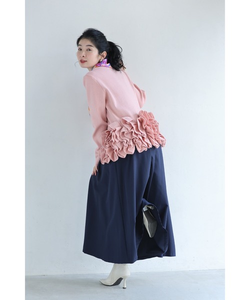 cawaii(カワイイ)の「淡いピンクのバレエチュチュフリルニットカーディガン(カーディガン/ボレロ・レディース・ピンク・FREE)」の5枚目の写真