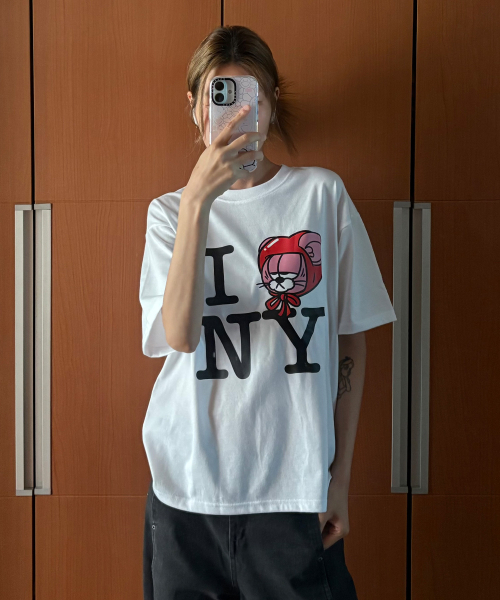 BERNI(ベルニ)の「アイラブニューヨーク 半袖Tシャツ (ホワイト)(Tシャツ/カットソー・レディース・その他・MEDIUM/LARGE/X-LARGE/2XL/SMALL)」の1枚目の写真