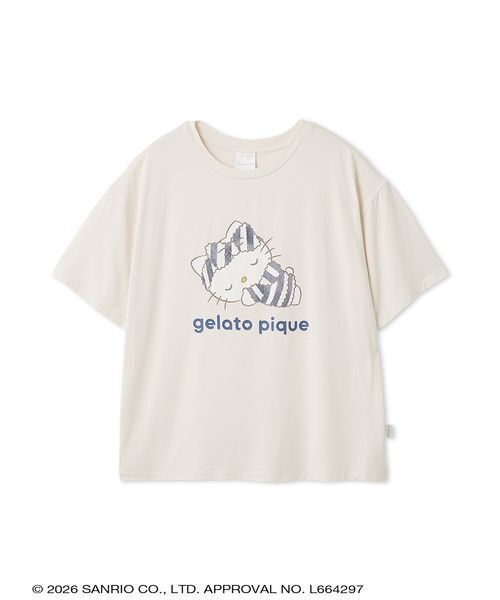 sanrio house(サンリオハウス)の「【gelato pique】【LADIES】ワンポイントTシャツ(ルームウェア/パジャマ・レディース・オフホワイト/ライトブルー/ネイビー/ピンク・F)」の2枚目の写真