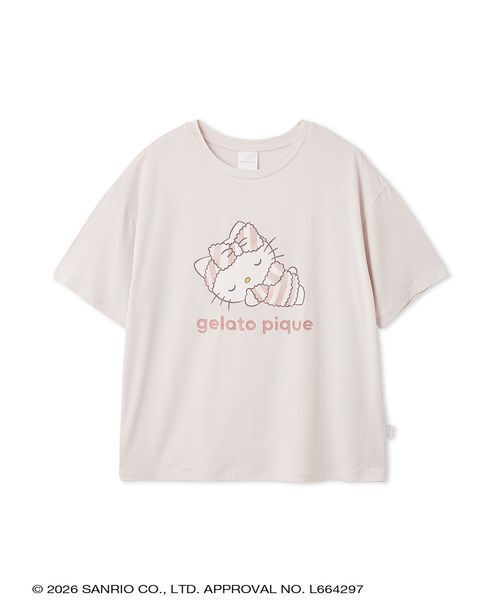 sanrio house(サンリオハウス)の「【gelato pique】【LADIES】ワンポイントTシャツ(ルームウェア/パジャマ・レディース・オフホワイト/ライトブルー/ネイビー/ピンク・F)」の1枚目の写真