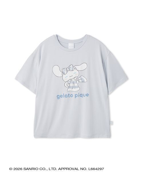 sanrio house(サンリオハウス)の「【gelato pique】【LADIES】ワンポイントTシャツ(ルームウェア/パジャマ・レディース・オフホワイト/ライトブルー/ネイビー/ピンク・F)」の5枚目の写真