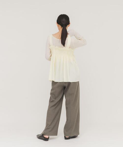 KBF（ケイビーエフ）の「フリルギャザービスチェ（その他トップス・レディース・カーキ/アイボリー/チャコールグレー・ONE）」の10枚目の写真
