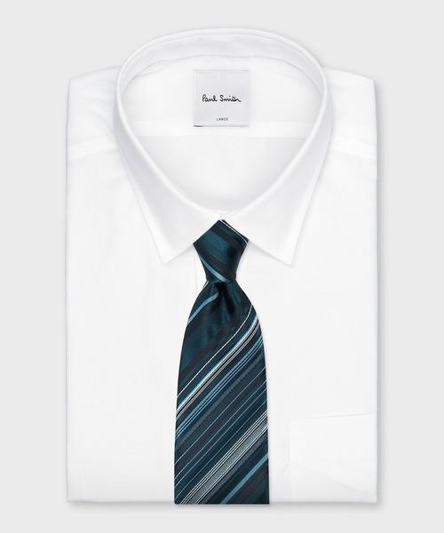 Paul Smith（ポールスミス）の「クラシック レジメンタル タイ【160013 552MJ】（ネクタイ・メンズ・カーキ/ダークインディゴブルー/ブルーグリーン・FREE）」の9枚目の写真
