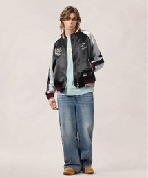 STYLISE（スタイライズ）の「【EVISU】DUO LEOPARD EMB. SOUVENIOR JACKET / ブラック [2ESHTM6JK1016RXSN]（ライダースジャケット）」