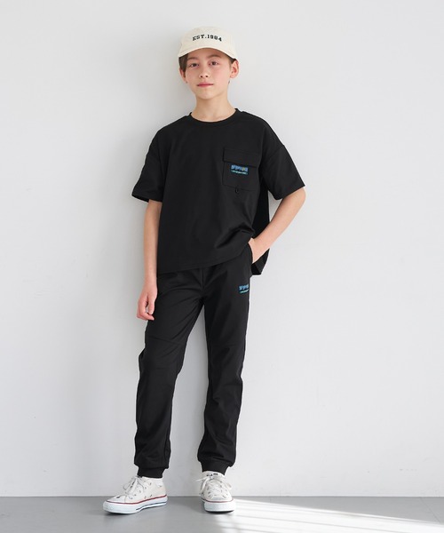 coca(coca)(コカ)の「【WEB限定セール】キッズ ネームストレッチジョガーパンツ(スウェットパンツ・キッズ・ブラック/カーキ・120/130/140/150)」の3枚目の写真