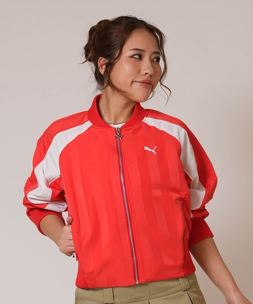 PUMA(プーマ)の「PUMA/プーマ ショート丈 トラックジャケット FUTURE.PUMA.ARCHIVE JKT 636853(その他アウター・レディース・レッド/ブラック・M)」の12枚目の写真