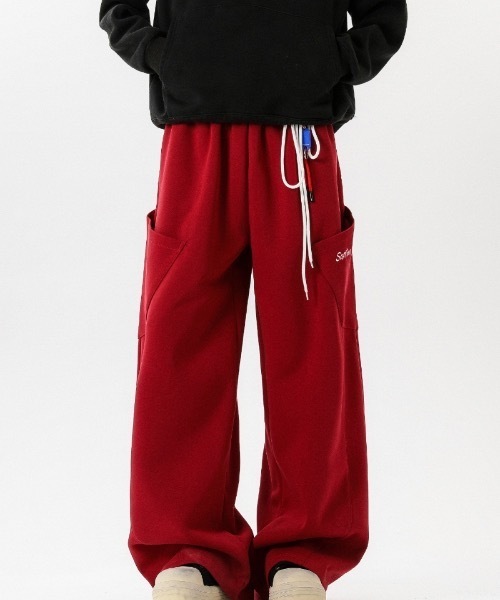 SHEPP（シープ）の「ドローコード付きワイドスウェットパンツ（スウェットパンツ・メンズ・ワインレッド/ネイビー・L/M）」の14枚目の写真