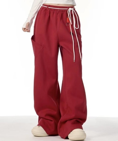 SHEPP（シープ）の「ドローコード付きワイドスウェットパンツ（スウェットパンツ・メンズ・ワインレッド/ネイビー・L/M）」の22枚目の写真