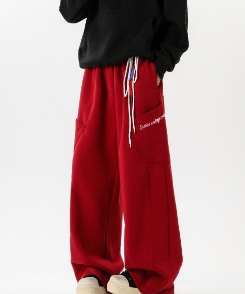 SHEPP（シープ）の「ドローコード付きワイドスウェットパンツ（スウェットパンツ・メンズ・ワインレッド/ネイビー・L/M）」の20枚目の写真