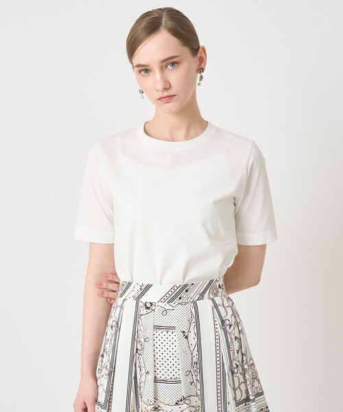 ANAYI(アナイ)の「コットン天竺半袖レギュラー プルオーバー(Tシャツ/カットソー・レディース・ブラック/ピンク/オフホワイト・38/36)」の2枚目の写真