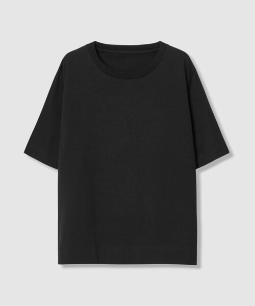 ANAYI（アナイ）の「コットン天竺半袖レギュラー プルオーバー（Tシャツ/カットソー・レディース・ブラック/ピンク/オフホワイト/チャコールグレー・38/36）」の6枚目の写真