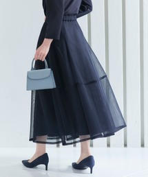 RUIRUE BOUTIQUE | 選べるシルエット・シアー メッシュスカート(コクーン) | スカート・コクーンスカート・ロングスカート・ウエストゴムスカート・カジュアルスカート・きれいめスカート・美脚スカート(スカート)