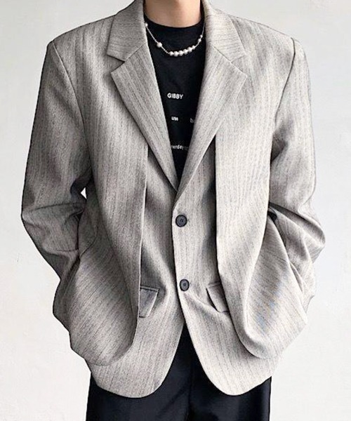 NOWLE(ノウル)の「【NOWLE】フェイクツーピース レイヤード テーラードジャケット(テーラードジャケット・メンズ・グレー・LARGE/MEDIUM)」の10枚目の写真