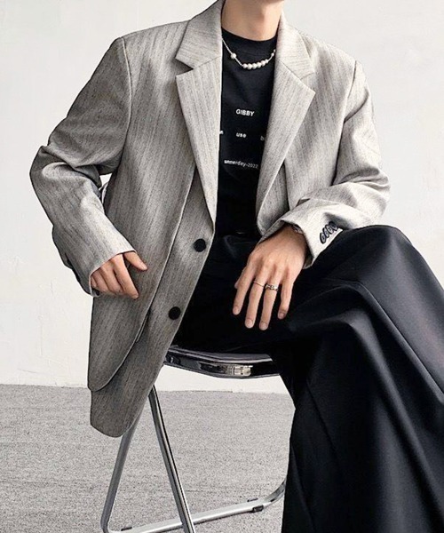 NOWLE(ノウル)の「【NOWLE】フェイクツーピース レイヤード テーラードジャケット(テーラードジャケット・メンズ・グレー・LARGE/MEDIUM)」の16枚目の写真