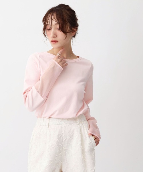 NOAHL（ノアル）の「【NOAHL】袖シアーロンT（Tシャツ/カットソー・レディース・オフホワイト/イエロー/ピンク・FREE）」の9枚目の写真