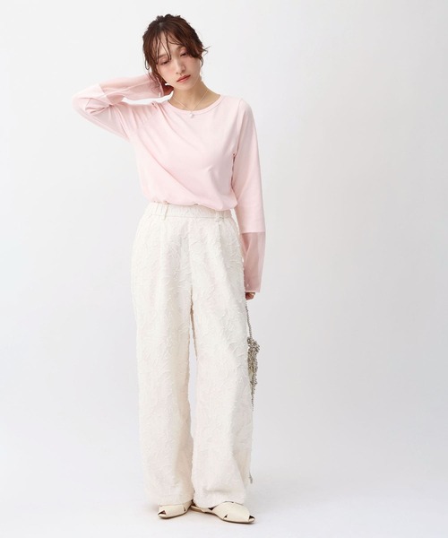 NOAHL（ノアル）の「【NOAHL】袖シアーロンT（Tシャツ/カットソー・レディース・オフホワイト/イエロー/ピンク・FREE）」の11枚目の写真