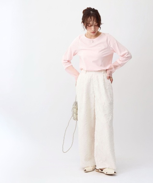 NOAHL（ノアル）の「【NOAHL】袖シアーロンT（Tシャツ/カットソー・レディース・オフホワイト/イエロー/ピンク・FREE）」の12枚目の写真