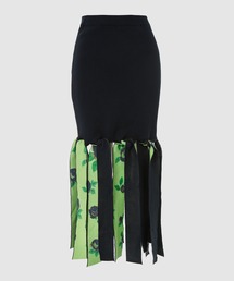 TAN | FLOWING FLOWER PRINTED KNIT SKIRT(スカート)