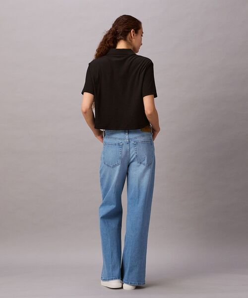 Calvin Klein(カルバン・クライン)の「CKモノグラムリブショートスリーブポロシャツ(ポロシャツ・レディース・ブラック/ホワイト・S/M/XS)」の8枚目の写真