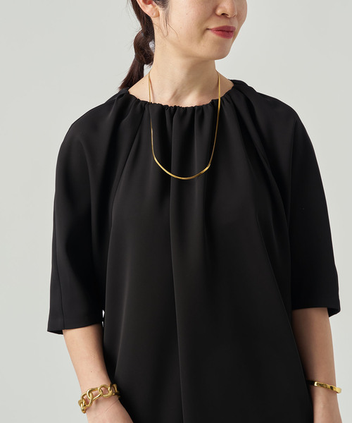 VERMEIL par iena（ヴェルメイユパーイエナ）の「ガルーダドビークロスバルーンワンピース（ワンピース・レディース・ブラック/ネイビー・FREE）」の7枚目の写真