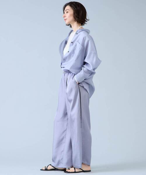 Liesse（リエス）の「シアーオーバーシャツ（シャツ/ブラウス・レディース・ライトベージュ/サックスブルー/ブラック・FREE）」の6枚目の写真