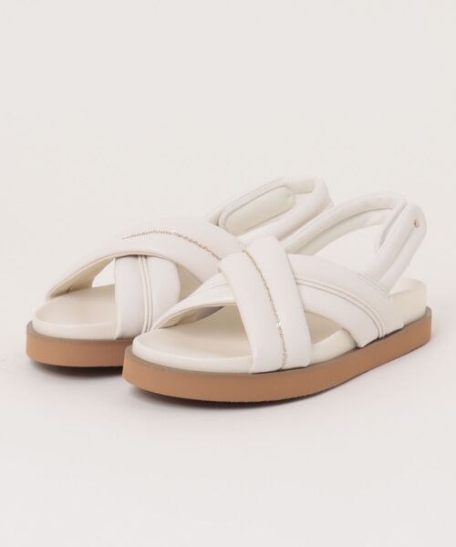 MACKINTOSH PHILOSOPHY(マッキントッシュ フィロソフィー)の「クロスパデットストラップフットベッドサンダル(サンダル・レディース・ブラック/サンドベージュ/アイボリー・23.0cm/22.5cm/22.0cm/24.5cm/23.5cm/24.0cm)」の2枚目の写真