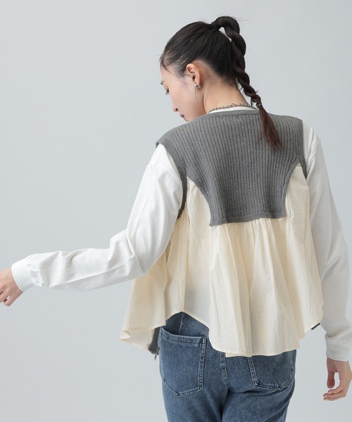 LEPSIM（レプシィム）の「WZIPドッキングベスト　661521（ベスト・レディース・グレー/カーキブラウン/ブラック・FREE）」の6枚目の写真