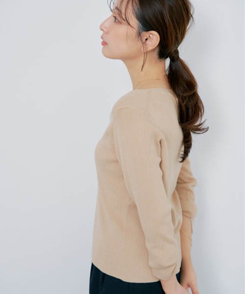 COHINA(コヒナ)の「シルキーコットンゴールドボタンニットカーディガン 【低身長・小柄女性】(カーディガン/ボレロ・レディース・ベージュ/ネイビー/ホワイト/その他/ブルー・ONE SIZE)」の17枚目の写真