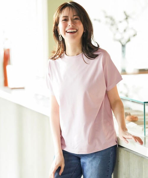 ANY SIS(エニィスィス)の「【美ライン大人T】半袖 Tシャツ(Tシャツ/カットソー・レディース・ホワイト系1/ブルー系/グレー系1/ピンク系/ホワイト系2/ブラック系・X-SMALL)」の10枚目の写真