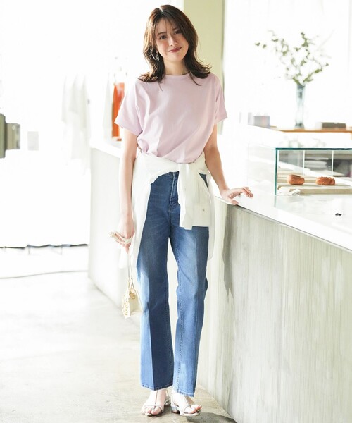 ANY SIS(エニィスィス)の「【美ライン大人T】半袖 Tシャツ(Tシャツ/カットソー・レディース・ホワイト系1/ブルー系/グレー系1/ピンク系/ホワイト系2/ブラック系・X-SMALL)」の11枚目の写真