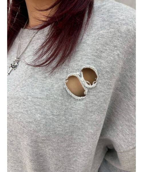 EVRIS（エヴリス）の「ピグメントダメージスウェットトップス　春服（スウェット・レディース・グレー/チャコールグレー・FREE）」の7枚目の写真