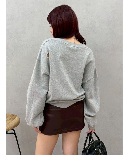 EVRIS（エヴリス）の「ピグメントダメージスウェットトップス　春服（スウェット・レディース・グレー/チャコールグレー・FREE）」の11枚目の写真