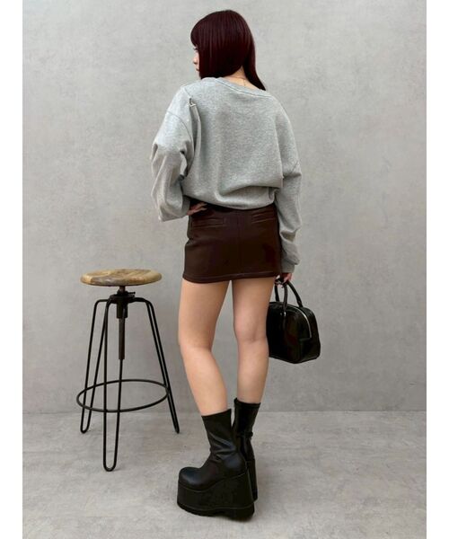 EVRIS（エヴリス）の「ピグメントダメージスウェットトップス　春服（スウェット・レディース・グレー/チャコールグレー・FREE）」の12枚目の写真