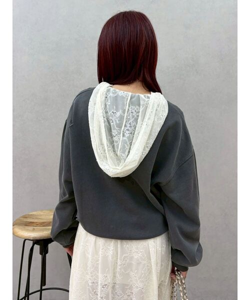 EVRIS（エヴリス）の「ピグメントダメージスウェットトップス　春服（スウェット・レディース・グレー/チャコールグレー・FREE）」の17枚目の写真