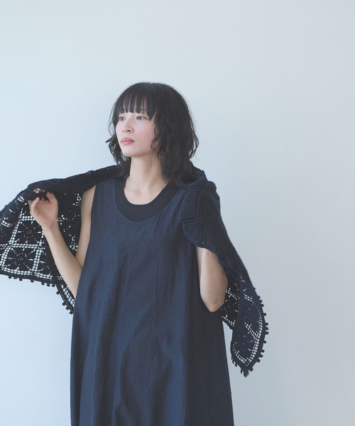 yuni（ユニ　）の「△cotton square lace ショール（ストール/ショール・レディース・ホワイト/ブラック/パープル・FREE）」の18枚目の写真